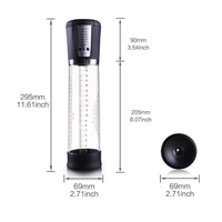 Pompe à vide électrique rechargeable pour homme, 6 niveaux de pression négative réglables, appareil d'entraînement, cylindre transparent, charge USB