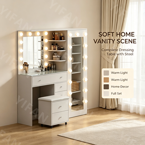 <span class=keywords><strong>Moderno</strong></span> MDF rosa trucco vanità Set 13 cassetti toletta LED illuminato <span class=keywords><strong>specchio</strong></span> per <span class=keywords><strong>camera</strong></span> <span class=keywords><strong>da</strong></span> letto per uso soggiorno - Product Image 2
