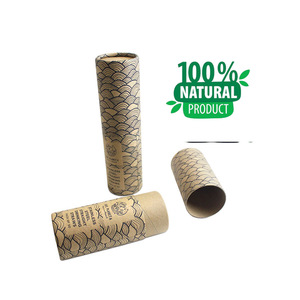 Biodegradable craft paper cardboard cigar tube kraft cylinder gift box packaging with printing
