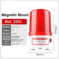 Alarme de panne de courant 110 dB avec signal sonore et lumineux, balise d'avertissement à chargement automatique, en PVC magnétique, pour montage au sol d'équipements industriels