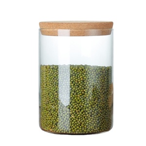 kitchen food glass jars with bamboo lid cork lid
