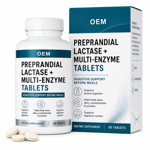Compresse Multi-Enzimatiche con <span class=keywords><strong>Lattasi</strong></span>, Alfa-Galattosidasi, Proteasi, Amilasi, Lipasi e Cellulasi per Linee di Prodotti Integratori Personalizzati - Product Image 1