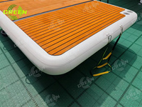 Plateforme flottante gonflable en PVC de couleur verte, taille personnalisable, avec technologie Drop Stitch, pour jet ski et bateau, ponton et quai flottant.