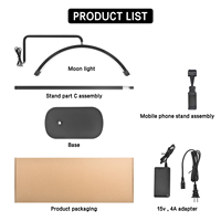 Lampe LED professionnelle dorée en forme de lune pour extensions de cils, éclairage annulaire pour lit de soin des cils, mobilier de salon de beauté