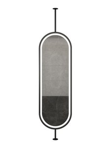 <span class=keywords><strong>Espejo</strong></span> de Vanidad Iluminado LED IP44 con Barra Colgante, Marco de Hierro, Forma Ovalada, Rotación, Montaje en Techo, Doble Cara, para <span class=keywords><strong>Baño</strong></span> y Hotel - Product Image 5