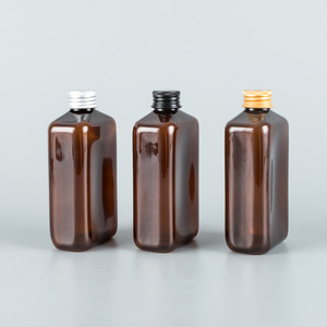 Nắp Vặn Bằng Nhôm Cho Thú Cưng Rỗng Màu Nâu Hình Vuông 250Ml Chai Nhựa Chai Mỹ Phẩm Đựng Nước Du Lịch - Product Image 3