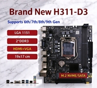 Nouvelle carte mère Intel H310 H311 M-ATX d'origine, 6e/7e/8e/9e génération Intel I7/I5/I3 LGA1151 SATA NVME M.2 double canal DDR3 pour ordinateur de bureau