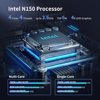 Mini PC CWWK N150 con 4 puertos LAN i226-V de 2.5GbE, 2xHD+DP+Type-C, pantalla 4K, OPNsense, DDR5, sin ventilador, dispositivo de firewall.