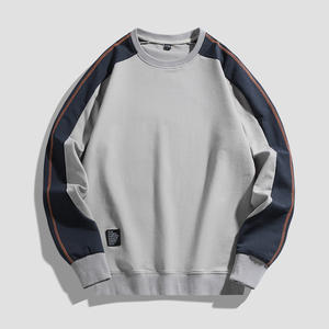 Logo personnalisé pull hommes nouveau épissage hommes pull en coton de haute qualité couleur col rond manches longues au printemps et en automne - Product Image 4