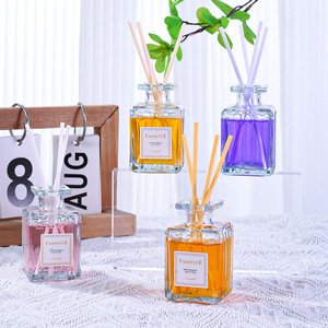 Eco-Friendly Sustainable Glass Bedroom Air Freshener-Square <strong>Reed</strong> <strong>Diffuser</strong> 50ml Alcohol-Free Lemon Scent Safe <strong>for</strong> Families 7-15 - Product Image 3