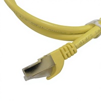 Kabel Ethernet Cat7 SFTP Terlindung Aluminium Foil+Jalinan Kawat Tembaga Telanjang 26AWG Konektor RJ45 Berlapis Emas Jaket PVC LSZH 1m Gigabit