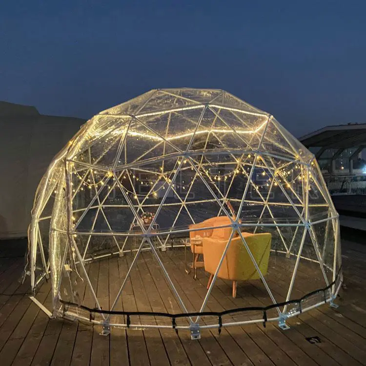 Tende a cupola per feste all'aperto struttura in alluminio di lusso personalizzata tenda trasparente per eventi Igloo tenda a cupola trasparente