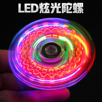 Flash LED en cristal transparent pour jouet rotatif éblouissant veilleuse doigt Fidget Spinner produit de sport et de divertissement