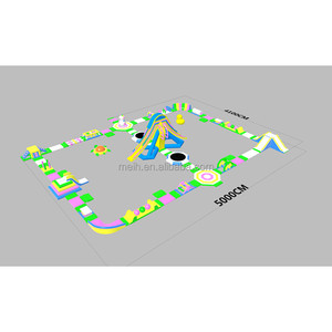 <span class=keywords><strong>Parc</strong></span> aquatique flottant gonflable avec parcours d'obstacles 40x30m en bâche PVC, capacité supérieure à 500kg, garantie 3-5 ans - Product Image 1