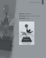 Trophée Métallique Personnalisé pour Événements, Souvenir, Concept Poli, Figurine de Travail d'Équipe