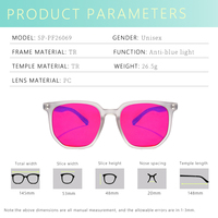 Lunettes d'ordinateur TR90 solides et durables, anti-lumière bleue, unisexe, monture carrée, branches en bois, verres jaunes, oranges, rouges