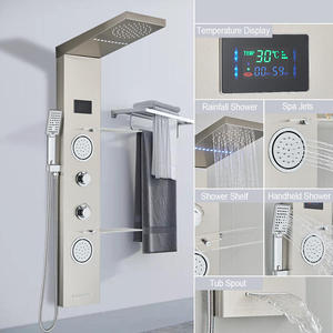 Luxury Single-Handle Wall-Mounted Stainless Steel Waterfall <strong>Shower</strong> <strong>Plate</strong> Multi-Function Rain Spray Pattern for Hotels Ceramic - Product Image 3