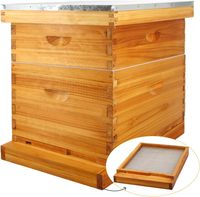 Bienenstock-Set mit 1 Tiefem Kasten & 1 Mittlerem Kasten, Bienenstockrahmen und Wachsbeschichteten Grundplatten