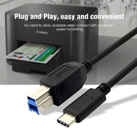Câble d'imprimante USB-C vers USB-B de 2 m et 1 m, vente directe usine, pour station d'accueil MacBook Pro