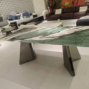 Table à manger rectangulaire de luxe en marbre artificiel <span class=keywords><strong>Dali</strong></span> avec pieds en acier inoxydable, démontable, fabriquée en Chine, haut de gamme, garantie 5 ans - Product Image 5
