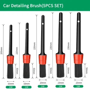 Escova para lavar carro, conjunto de ferramentas para limpeza de carros, acessórios para painel, escova de limpeza de saída de ar, 5 unidades