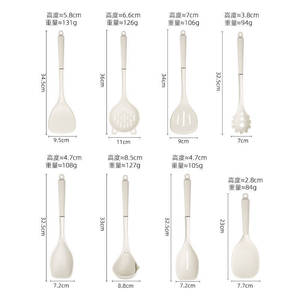 Silicone Kitchenware Set 7 Pieces Heat Resistant Spatula Spoon Ladle Cooking <b>Tool</b> Set For Non Stick Pan Wok Rice Stirring - Product Image 3