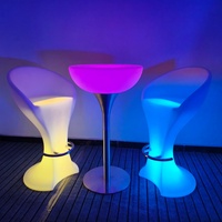 Table haute LED lumineuse, table de bar, table et chaises d'extérieur, mobilier pour fêtes, bar mobile, locations pour événements