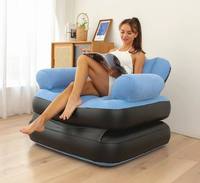 Sofá Cama Inflable de Diseño Moderno, Plegable, Doble Propósito, de PVC Flocado Grueso, Sofá Perezoso para Dormir la Siesta