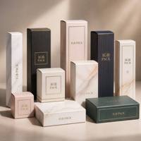 Boîtes pliantes en papier artistique écologiques pour cosmétiques, emballage de luxe pour soins de la peau