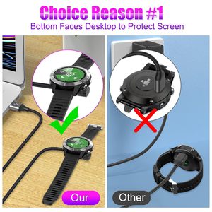 Cavo per caricabatterie da 3,3 piedi per smartwatch Garmin con cavo di ricarica intrecciato a forma di L per accessori Smart Watch Fenix - Product Image 4