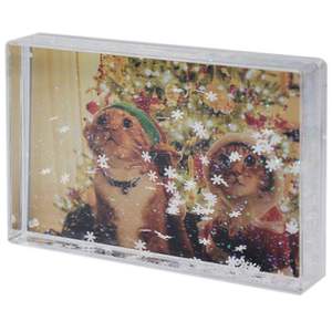Marco DE FOTOS líquido de estilo navideño de 6 pulgadas, marco de fotos flotante para imágenes, manualidades, marco de fotos de globo de nieve de plástico - Product Image 5