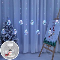 220V Weihnachtsdekoration Vorhanglichter Pentagramm-Vorhang-Lichterkette LED-Laternen Schneemann Weihnachtsmann Weihnachtsbeleuchtung