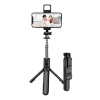 Trépied portable 3-en-1 en acier inoxydable avec télécommande sans fil, extensible et rotatif à 360° pour diffusion en direct et vlog sur téléphone Android