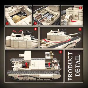 100238 WW2 arme militaire armée britannique Churchill réservoir d'infanterie avec des soldats bricolage assemblage brique enfants jouets blocs de construction ensembles - Product Image 4