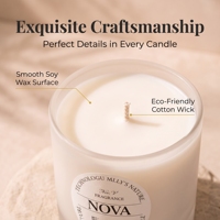 Bougie aromatique personnalisable NOVA de style britannique - Fabriquée à la main en cire de soja et de noix de coco, longue durée, cadeau idéal pour les fêtes et la fête des mères