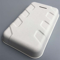 Support de téléphone portable en pulpe blanche pressée à froid, écologique, avec doublure intérieure en pulpe biodégradable