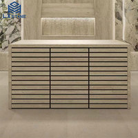 Décoration murale en travertin Dalles de trous de remplissage Villa haut de gamme Blanc romain de luxe personnalisé Moderne LX Gua Marbre de luxe