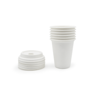 Couvre-gobelets jetables 100 % compostables et biodégradables en bagasse de canne à sucre pour gobelets à café chaud/froid de 8 oz, pour les fêtes