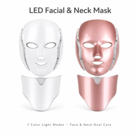 Masque facial LED sur pied avec coque rigide en ABS, 7 couleurs, rechargeable, pour soins de la peau à domicile