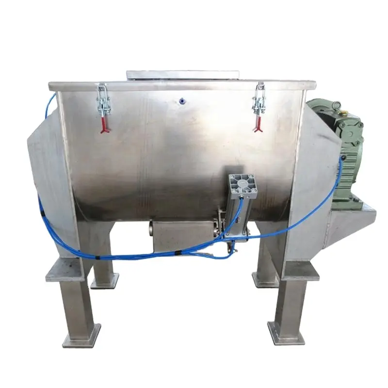 stainless steel industrial food rice agitator fertilizer horizontal ribbon mixer