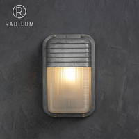 Applique Murale LED E26 en Aluminium Coulée et Verre, Style Industriel Vintage, Étanche, pour Extérieur, Couloir, Jardin, Café, 3000K, Garantie 2 Ans
