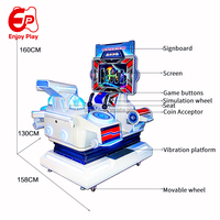 Machine d'arcade de tir en intérieur, vente directe usine, jeu de combat aérien à volant LCD 22 pouces, monoplace, à monnayeur, pour centre commercial et FEC