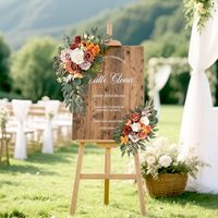 Décoration extérieure de mariage transfrontalière : Arche de bienvenue en soie artificielle avec pivoines et roses, pour accrocher à la porte