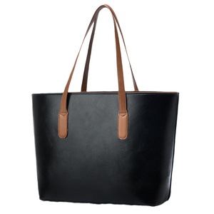 Women's Tote <b>Bag</b> Large Capacity Coffee Color Zipper Closure Minimalist Style Everyday Use Horizontal Square Shape - Product Image 5