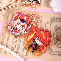 Vente en gros de breloques en acrylique translucide colorées mignonnes et personnalisées, porte-clés en plastique anime pour cadeaux