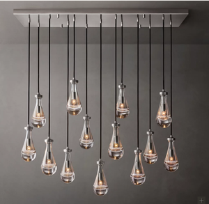 Lustre suspendu de luxe, modèle rectangulaire Rain 54, pour salon et salle à manger, design moderne, produit phare de notre usine. - Product Image 2