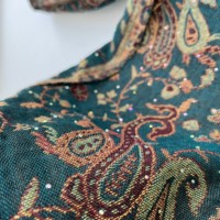 Ensemble Abaya en Pashmina Viscose avec Châle Scintillant Orné de Strass, Style Artisanal, Long et Charmant, pour Femme, Idéal pour les Festivals et la Maison