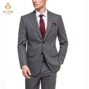 <span class=keywords><strong>Veste</strong></span> de <span class=keywords><strong>costume</strong></span> <span class=keywords><strong>homme</strong></span> de qualité supérieure, vert olive, à fines rayures, revers cranté, mélange de laine, 2 pièces - Product Image 1