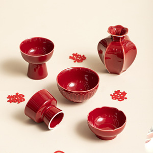 Platos de Cerámica para Frutas, Redondos, de Porcelana, Decoraciones para Mesa de Boda o Año Nuevo Chino - Product Image 3