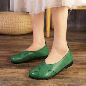 Prix d'usine grande taille 43 chaussures plates pour femmes en <span class=keywords><strong>cuir</strong></span> véritable <span class=keywords><strong>ballerine</strong></span> dames chaussures à talons bas pour femmes chaussures souples - Product Image 4